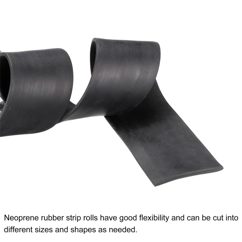 sourcing map Neoprene Rubber Sheet Rolls 3mm(T) x45mm(W) x2m(L), Solid