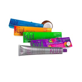 Kuul System Hair Color Cream  Kuul Tintes en crema 94 Tonos 94 Shades FUNNY COLORS Hair Dye Haircare Oil Neon Nourishing  3 oz. - Color: Silver