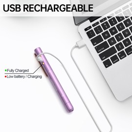 RISEMART Rechargeable Pen Light for Nurses and Doctors – LED Medical Penlight with USB Charging, Dual Light Modes, Durable Clip – Ideal Gift for Graduation, Night Shift, Clinical Use – Light Purple