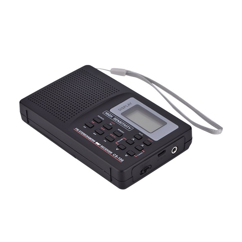 Portable FM/AM/SW/LW/TV Radio with Full Frequency Reception and Auto Backlight