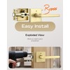Leydebong 1 Pack Gold Door Handles, Keyless Privacy Door Levers