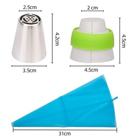 THETAG Russian Piping Nozzle Set, Cream Dispenser, 12-Piece Set For Decorating Cupcakes, Cakes With Roses & Flowers, For Hobby, Bakers, Confectioners