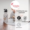 kikadu Panda Water Bottle Silver Grey - Children's Tableware, BPA-Free,