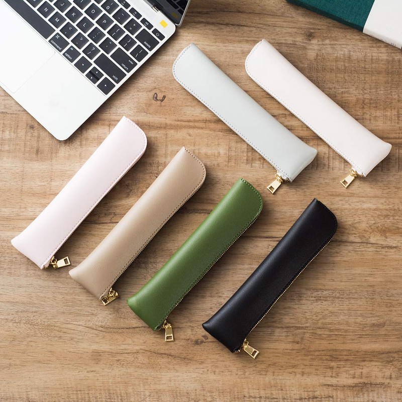 Tokastar Pencil Case, Slim, Leather, Pen Pouch, Mini Design, Pencil