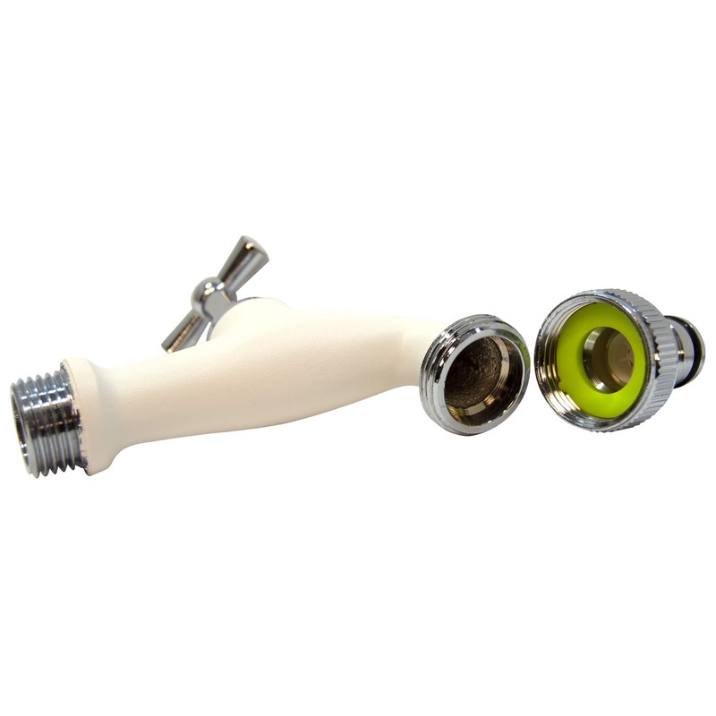 S&M COLORTAPS 590227 Adjustable Garden Tap ½ White with Automatic