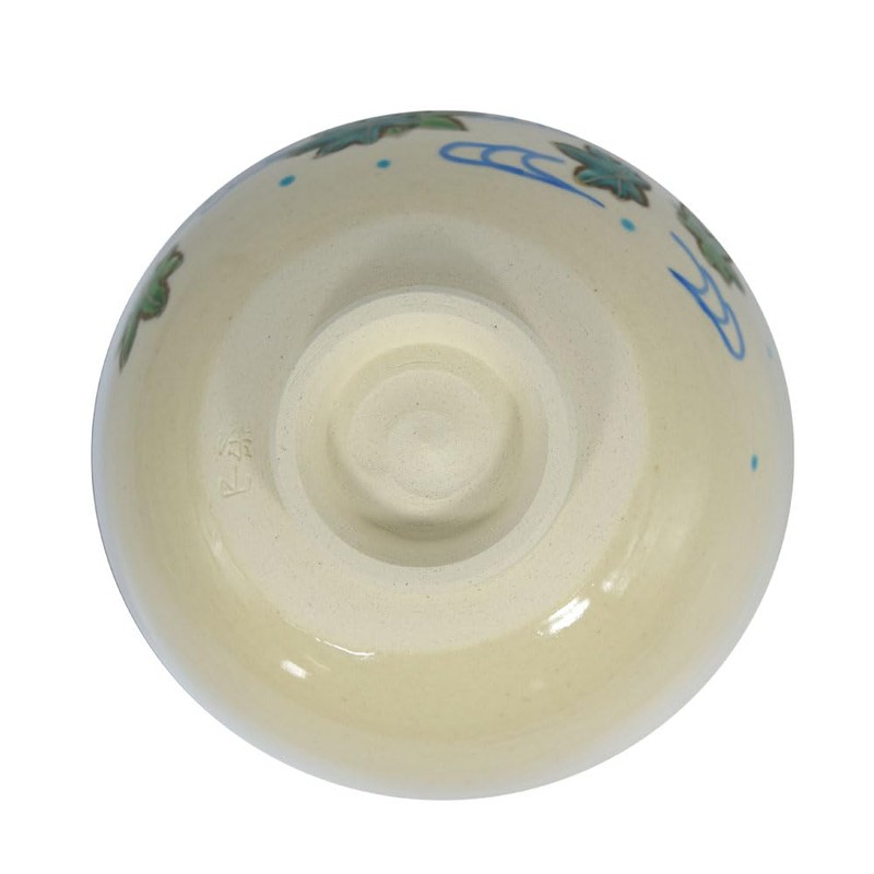 Tea utensils, Flat Rice Bowl, Color Picture, Blue Maple Running