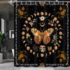 Boziqr Boho Mushroom Butterfly Shower Curtains for Bathroom, Moon Floral