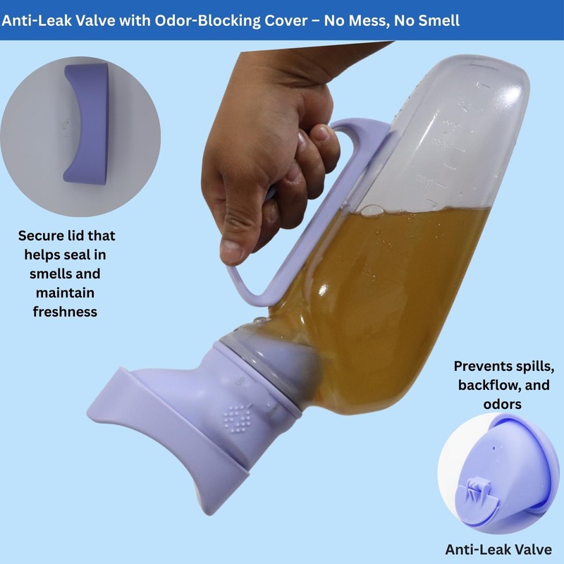 Retrona Female Portable Urinals - on Bed Women Pee Bottle