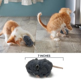 Vaulted Skulls & Co Mouse Dog Toy 7" | Mouse Stuffed Animal Small | Fluffy Mouse Small Dog Toy | Cat Mouse Toy | Small Mouse Plush Dog Toy | Mouse Toy for Cats | Squeaker-Free | Gray | 7"
