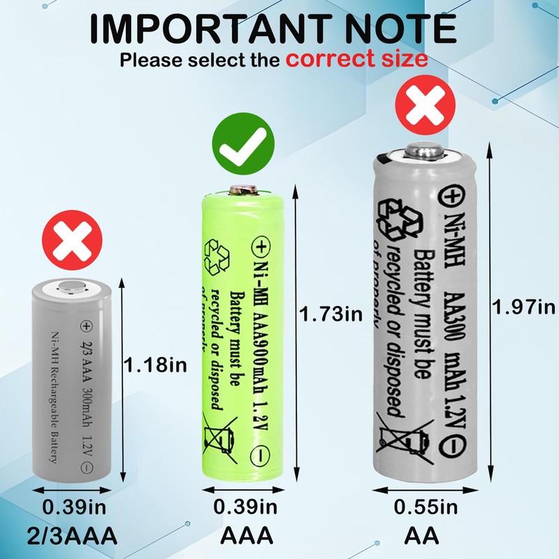 Lombaour 12 Packs 1.2v AAA Size 900mAh NiMH Solar Rechargeable