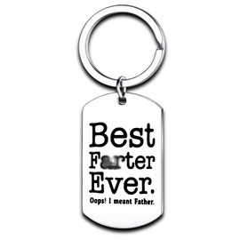 Nimteve Dad Gifts from Son Daughter Dad Keychain Father Keyring Key Tags for Daddy Papa Men Jewellery for Father's Day Birthday Gift (Funny Style- Best Farter Ever I Mean Father)