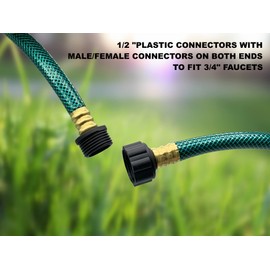 PEISONGFEI Outdoor Garden Hose 1/2'' x 25Ft, PVC Lightweight Hose for Lawn,Boat Hose