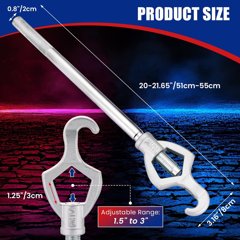 NYXOVA Fire Hydrant Wrench Tool – Heavy Duty Adjustable Carbon