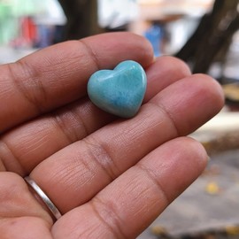 Larimar heart Stone Carving for Collectors and Crystal Enthusiasts