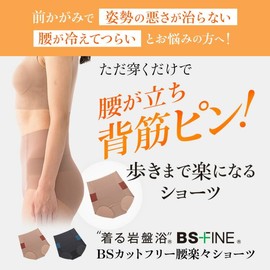 BS Fine Wear Bedrock Bath, BS Cut Free, Easy Waist Panties, Made in Japan, Black