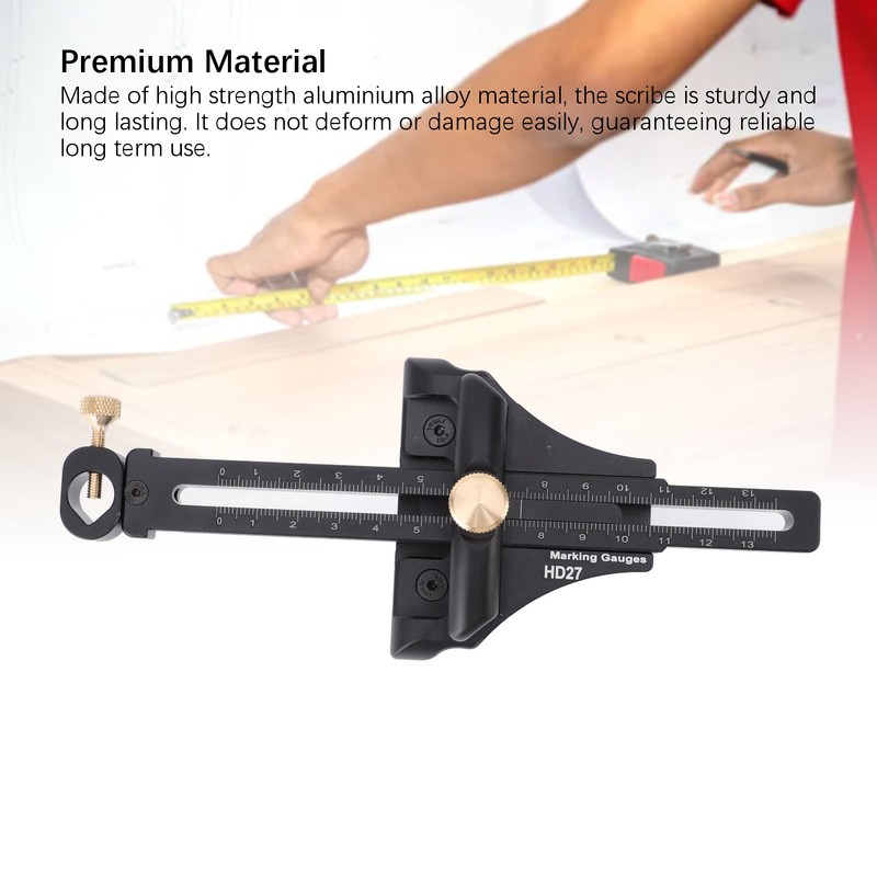 Woodworking Scriber Aluminium Alloy Multifunctional Marking Line Ruler T Type