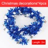 Sprinlot Christmas Garland, Blue, Pack of 4 Tinsel Garlands, Shiny