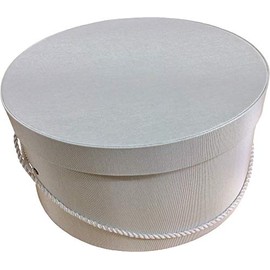 Sarah's Hat Boxes Classic Ivory Hat Box – 8.75" x 4.5" (Dia. x Ht.) Handmade in USA – Odorless Non-Toxic Adhesive, Cording Handle – Premium Storage for Hats & Accessories