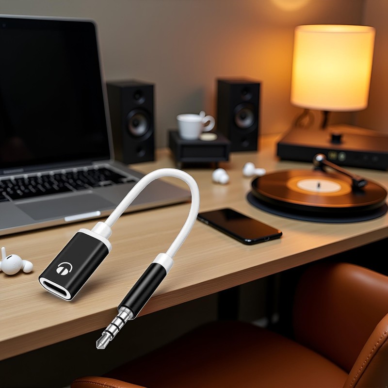 Enyolidimk 3.5mm USB to Aux Adapter 3.5mm Analog Cable Type-C