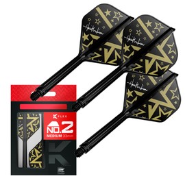 Target Japan Hot Shot K Flex Dart Flights and Shafts System, No.2 | Pack of 3 kflex All In One Flight, Player Edition Harith Lim Darts Accessories | K-Flex Dart Stem – Medium (33mm)