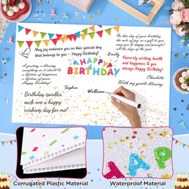 Jumbo Birthday Card Giant Happy Birthday Guest Book Large Colorful Birthday Greeting Card Gifts Extra Big 14 x 22 Inch for Boys Girls Kids Men Women Birthday Party Decorations Supplies Decor Oversized