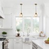 KCO Lighting Mid Century Modern Pendant Chandelier Amber Glass Hanging