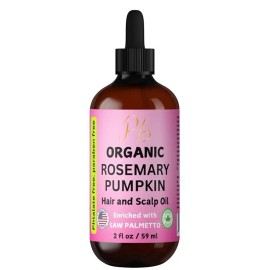 Pomberries Organic Rosemary Pumpkin Saw Palmetto Hair Growth Oil for Scalp & Hair Loss Care