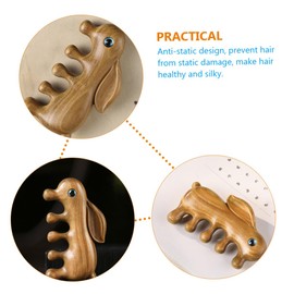 Healvian 1pcs Scalp Massage Comb Wide Toothed Comb for Women Sandalwood Acupoint Therapy Portable Hair Care Tool