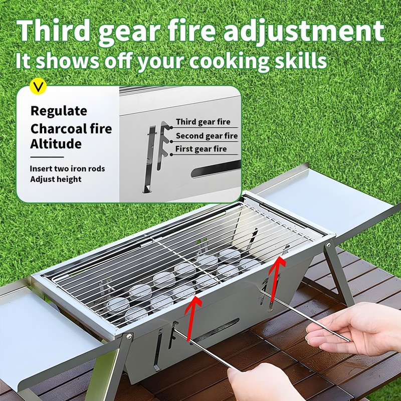 Small Barbecue Grill Outdoor Stainless Steel Grill Charcoal BBQ Grill