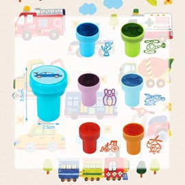 Sprifityy 36-Piece Children's Stamps, Cartoon Car Stamp Set, Self-Inking Stamps for Children, Gift Bag Filler, for Children's Party Favours, Birthday Gift, Classroom Prizes (B)