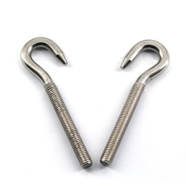 2Pcs Stainless Steel M16 Eye Bolt Long Shank Threaded Rod Round Hook Eyelet Bolt Screw