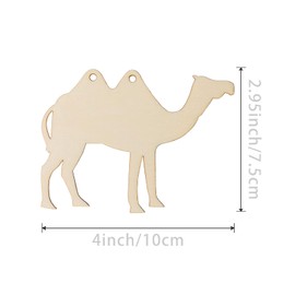 40Pcs Camel Shape Wooden Blank Camel Wood with Twines Art Unfinished Ornaments for Wedding Birthday Party Christmas Thanksgiving Day Decoration