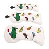 3PCS Golf Club Head Cover PU Waterproof Bird Pattern Golf