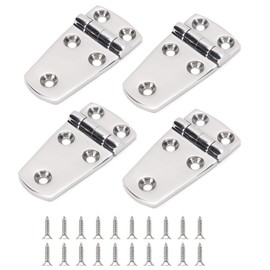 Bisagras de Acero Inoxidable 316, Paquete de 4 Bisagras de Puerta, Grado Marino, 76x38x4mm con Tornillos M5x20, Herrajes de Fundición para Gabinetes para Barcos, Yates, Puertas y Cubiertas