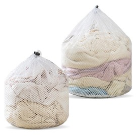 2PCS Mesh Laundry Bags, Drawstring Laundry Bag, Durable Laundry Bags for Washing Machine, Laundry Net Bag for Delicates, Bra, Socks, Baby Clothes (50x60/60x80cm)