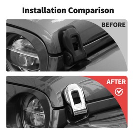 JWWY Hood Latches Decor Hood Hinge Cover Trim Compatible with 2018-2023+ Jeep Wrangler JL JLU Sports Sahara Freedom Rubicon Unlimited Gladiator JT 2-Door & 4-Door 4pcs Chrome