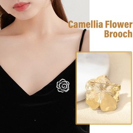 SIRLOMU Vintage Elegant Unique Crystal Brooch, Flower Ribbon Brooch, Fashion Rhinestone Brooch, Pin Badge, Accessories Jewellery Gifts, Metal, rhinestone