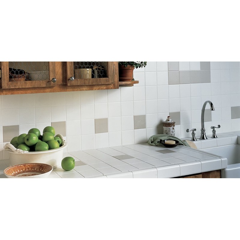 Daltile Semi-Gloss Wall Tile 4-1/4 x 4-1/4 White 0100 (1pc