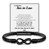 Sistble Son In Law Gifts, Christmas Gift Leather Bracelet Men
