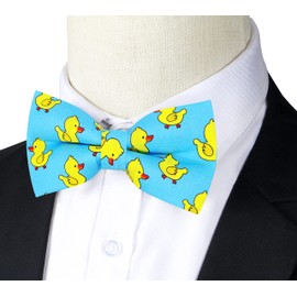 OCIA Mens Cotton Fun Pattern Bow Tie for Wedding Party Boys Kids Pre-tied Bowties (Ducks)