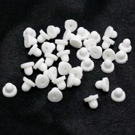 100 Pcs White Silicone Anti-Pain Earring Back Pads Silicone Cushion for Clip on Earrings White, Earring Backs and Findings, Jewelry Findings