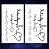 Oottati Small Cute Temporary Tattoo Love Heartbeat (Set of 2)