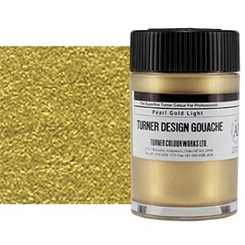 Turner Colour Works Design Gouache Premier Opaque Watercolor Paint - 40 ml Jar - Pearlescent Gold Light