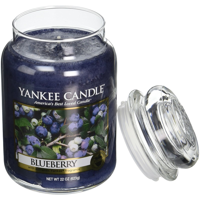 Yankee Candle Blueberry Scented, Classic 22oz Large Jar Single Wick
