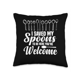 Chronic Disease Warrior I Saved My Energy Management Spoonie Throw Pillow