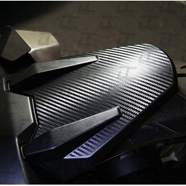 Decal Concepts Carbon Fiber Rear Lower Fender Accent Decal Kit - for Honda Grom (2017-2020) (Black Carbon Fiber)