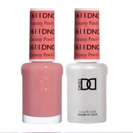DND Duo Color From 601-699, UV/LED GelPolish and Air Dry Nail Lacquer, Matching Chip-Free Polish Duo, 0.5 Fl Oz Each:_611 Creamy Peach