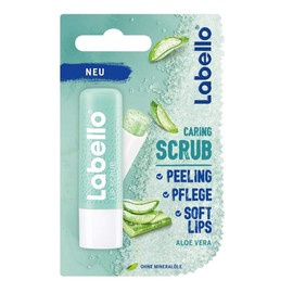 Labello Lip Scrub Aloe Vera (5.5 ml), Innovative Lip Balm with Scrub Particles of Natural Origin, Gentle Lip Scrub with Vitamin E