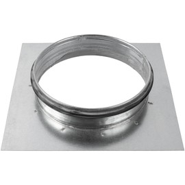 Vent Systems 150 mm / 6" Inch Duct Connector Flange with Rubber Seal Gasket - Galvanized Air Ventilation Pipe Adaptor - Dryer Vent Adapter with Square Spigot Wall Plate for Ducting, PVC Pipe, HVAC