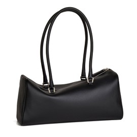 DONNAIN Premium Full-Grained Leather Handbag, Hobo Bags and Top Handle Barrel Bags Purses for Women (Black)